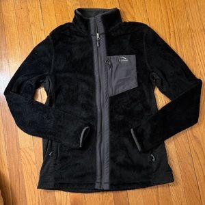 Men’s LL Bean Black Brushed Fleece Full Zip